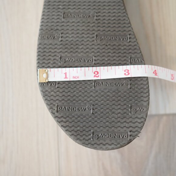 Rainbow Tan Flip Flops Double Layer Premier Leather Arch Support Sz W 5.5-6.5 - Picture 14 of 15